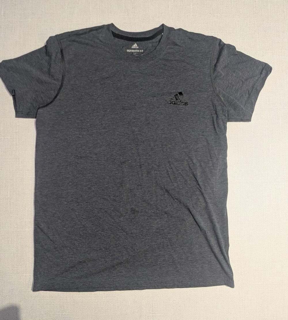Adidas Ultimate 2.0 T-Shirt Size M Heather Gray Athletic Tee S3b4